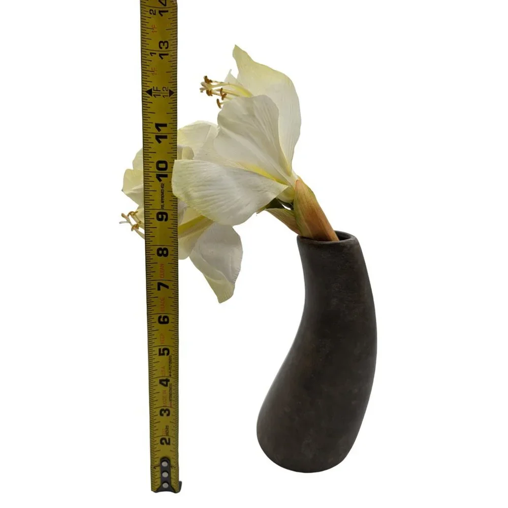 Rare Pier 1 Imports Ceramic Curved Potted Amaryllis Flower Home Decor 13 in